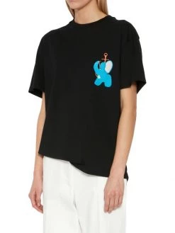 JW Anderson Elephant-Embroidered Logo T-Shirt -Deals Thessura Store unnamed file 128
