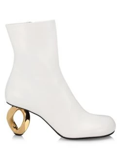JW Anderson Chain-Link Heel Leather Ankle Boots Black -Deals Thessura Store unnamed file 163