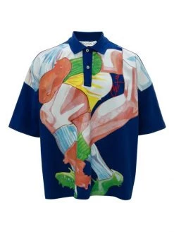 JW Anderson Oversized Printed Polo Shirt For Men