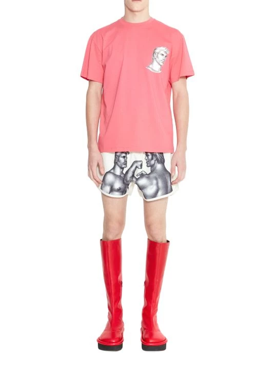 JW Anderson X Tom Of Finland Chest Artwork Fitted Short-Sleeve T-Shirt For Men Off White 4 JW Anderson X Tom Of Finland Chest Artwork Fitted Short-Sleeve T-Shirt For Men Off White - Image 2