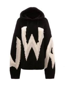 JW Anderson Hooded Knit-Logo Sweater