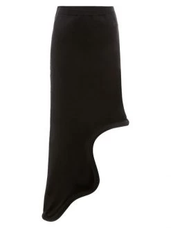 JW Anderson Asymmetric Logo-Embroidered Cotton Midi-Skirt