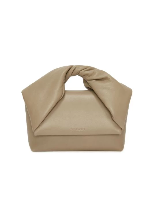 JW Anderson Mini Twister Leather Clutch-On-Chain Off White 2 JW Anderson Mini Twister Leather Clutch-On-Chain Off White