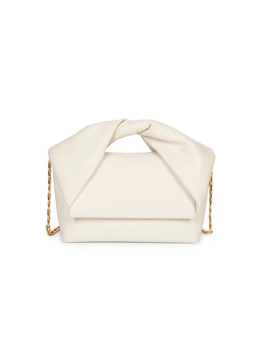 JW Anderson Mini Twister Leather Clutch-On-Chain Off White 8 JW Anderson Mini Twister Leather Clutch-On-Chain Off White - Image 7