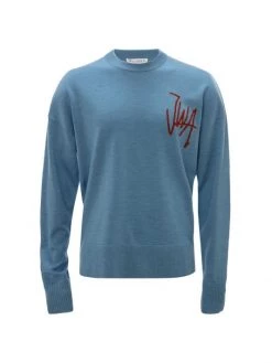 JW Anderson JWA Merino Crewneck Sweater For Men Black