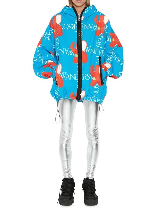 JW Anderson Oversized Hooded Abstract & Logo-Printed Jacket 3 JW Anderson Oversized Hooded Abstract & Logo-Printed Jacket - Image 2