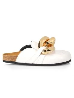 JW Anderson Chain Leather Loafer Mules