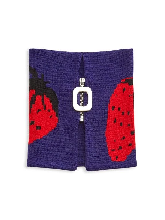 JW Anderson Strawberry Foldover Wool Neckband For Men 3 JW Anderson Strawberry Foldover Wool Neckband For Men