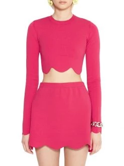 JW Anderson Cropped Scalloped-Hem Top -Deals Thessura Store unnamed file 55