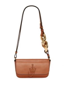 JW Anderson Chain Baguette Leather Anchor Bag Pecan